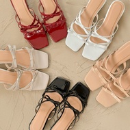 Tazanna Buzzi 1 inch Classic Ribbon Coquette Heels Heels for Women Heels