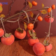 OONE Artificial Persimmon, Orange 80cm Simulation Persimmon Fruit, Fake Persimmon with Frost Fruit L