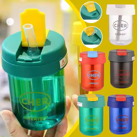 Kids Girl 300ml Mini Straw Water Bottle Anti-fall Cute Coffee Outdoor Tea Drinkware Portable Water S