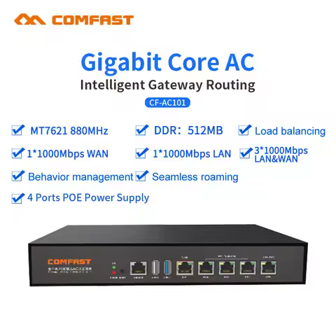 Gigabit AC Load Balance POE Router Automatically Discover Access Point User Status Monitor Multi Wan