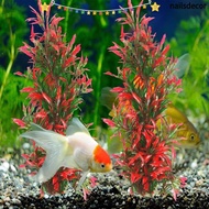 YUSENS 2PCS Fish Tank Plants, 25CM Tall Plastic Artificial Water Plants, Ornaments Red and Green Reptile Climbing Plant Leaves Fish Tank