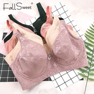 FallSweet Plus Size Women Bra Push Up Lace Thin Full Cup Brassiere E F Cup 38 To 50