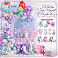 (1pcs) Belon Ikan Duyung / Mermaid Birthday Balloon Theme / Mermaid Tail Foil Balloon / Shell Foil B