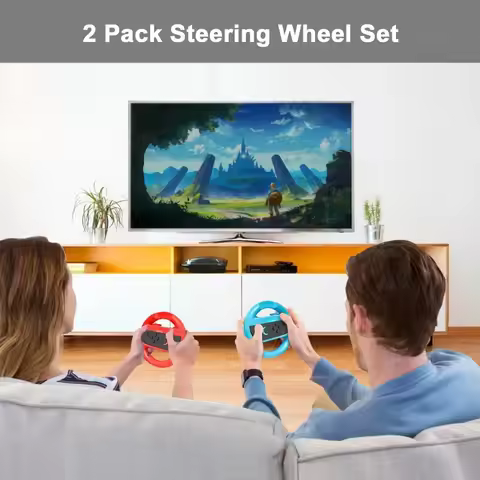 2pcs Racing Wheel Controller for Nintendo Switch 2 & Switch OLED Model Joy-Con Mario Kart 8 Deluxe A