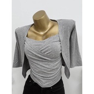 South Korea Dongdaemun Spring and Autumn New Slim fit Sexy Thin Cardigan Low cut Pure Desire Women s