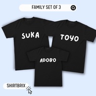 Unisexsuka toyo adobo | family set of 3 shirt Loose cotton T-shirt
