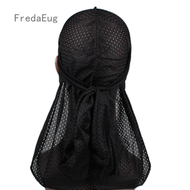 FredaEug Summer Unisex Mesh Durag Breathable Long Tail Durags Bandanas Pirate Hat Hip Hop Cape Hat For Men Women