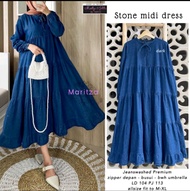Dress Midi Terbaru / Midi Dress JUMBO / Dress Jeans Modern / Dress Jeans Denim / Dress Levis