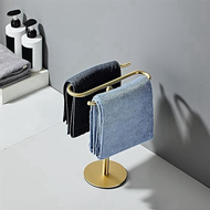 2X Gold Hand Towel Holder Stand Free-Standing Towel Rack Stainless Steel Towel Rack Stand Tower Bar 