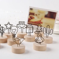 Wooden Base Place Card Holder | Memo Holder | Photo Holder | Wire Card Paper Note Clip | Name Card H
