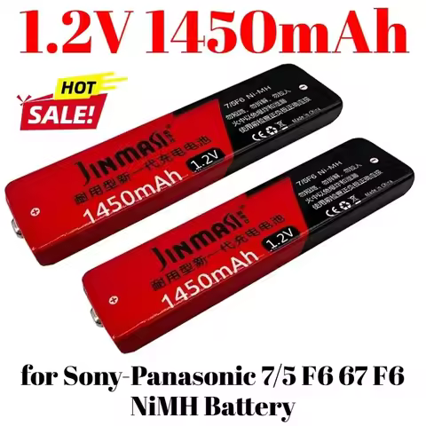 2pcs 1.2V 1450mAh Suitable for Sony-Panasonic Walkman 7/5 F6 67 F6 NiMH Battery Suitable for Panason