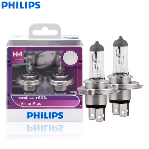 Philips H4 9003 12V 60/55W P43t VisionPlus Halogen Car Headlight VP +60% Bright Auto Lamps Original 