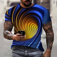 Colorful Swirl Abstract 3D Printing Men's T-Shirt Short Sleeve Streetwear Fashion Casual Sports Oversized 100-6XL