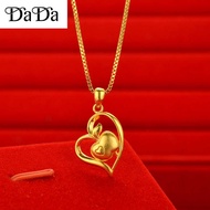 [Totoong Gold] Pure 18k Saudi gold pawnable legit necklace women's love apple pendant wedding