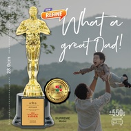 Supreme Golden Man Award Trophy for Dads Birthday & Fathers Day Gift with Custom Name on Gold Alumin