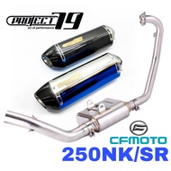 Project79 Exhaust CF Motor NK250/250SR Full System Piping Manifold Stainless Steel Ekzos Muffler Mot