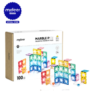 Mideer มิเดียร์ Colorful Magnetic Tiles - Marble Run แม่เหล็กตัวต่อท่อสีรุ้ง 100PC MD1166