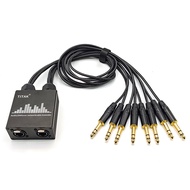 DMX512 Over CAT5 Breakout Box – 8x XLR 3-Pin Female to RJ45 Network Adapter, Eliminating Heavy Multi