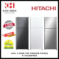 HITACHI R-VX480PMS9 407L 2 DOOR TOP FREEZER REFRIGERATOR - 2 YEARS WARRANTY