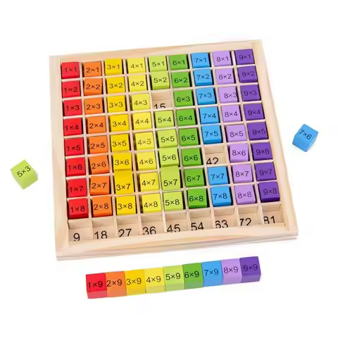 Educational Wooden Math Toys For Kids Children Baby Toys 99 Multiplication Table Math Arithmetic Tea