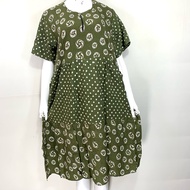 UNGU ELEGANT DRESS WITH VIRAL RAYON BATIK Ruffles | PURPLE SILK BATIK