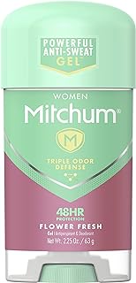 Mitchum Antiperspirant Deodorant Stick for Women, Triple Odor Defense Gel, 48 Hr Protection, Flower Fresh, 2.25 oz