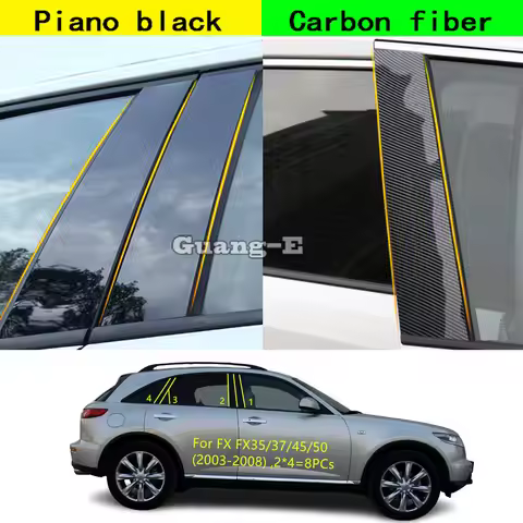 For Infiniti FX FX35/FX37/FX45/FX50 2003 2004-2008 Car PC Material Pillar Post Cover Door Trim Windo