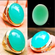 FT228 Cincin Natural Batu Akik Bacan Doko Palamea Bacan Bluish Green B