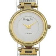 二手 Christian Dior Dior 手錶 4715032，不銹鋼鍍金，石英機芯，模擬顯示，白色錶盤，女士。