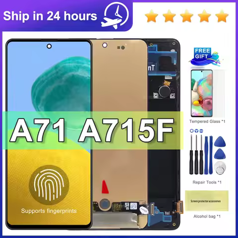 6.7'' AMOLED For Samsung A71 4G A715 LCD Display Touch Screen Digitizer Assembly SM-A715F/DS A715F A