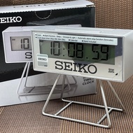 [Original] Seiko QHL087S Digital Silver Table Clock Limited Edition Sport Stopwatch Countdown Light Snooze QHL087SN