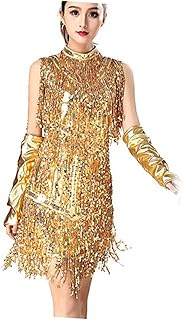 Latin Costume Dance Dress Latin Dance Costume 1920s Flapper Dress Sequins Tassel Dress Tassels Flapper Dress Latin Dance Dress Fringe Tassels Dress Dreses Formal Dress Sleeveless