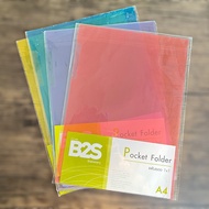 B2S Plastic File Size F4/A4 Mixed Colors Pocket Folder Per Bag