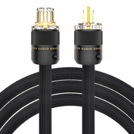 Audiocrast HiFi Power Cable with Copper Shielding, Hi-End Braided Sleeve Amplifier 10AWG Power Cord