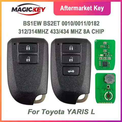 MAGICKEY Car Remote Key Fob For Toyota YARIS L VIOS 2/3 Buttons 0010 0011 0182 312/314 433/434mhz 8A