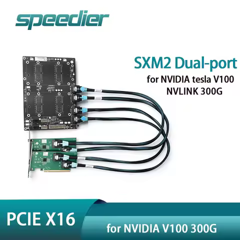 SXM2 Dual-port / 2 GPU Pass-Through Backplane for NVIDIA V100 300GB NVLink Internal / External Expan