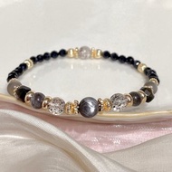黑草莓/金骨幹/星輝骨幹/黑尖石/金曜石/彈性14K保色彈性手環