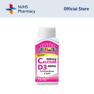 21st Century Calcium 600MG Vitamin D 800iu 75 Tablets [NUHS Pharmacy]