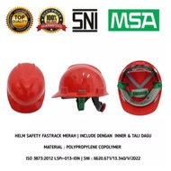 MERAH LOKAL MSA Helmet + Fastrack + Nylon Chin Strap MSA Project Helmet fast track Red MSA Local Hel