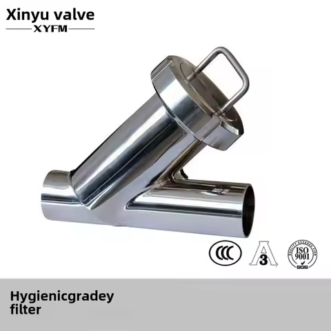 304 316 Stainless Steel Sanitary Grade Welded Y-type Filter Butt Welded Filter Oblique Plug-in φ 38 