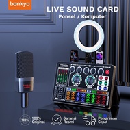 Soundcard F999 +M999 Microphone Kit Audio Mixer Vocoder Mixer Amplifier Cell Phone Computer General 