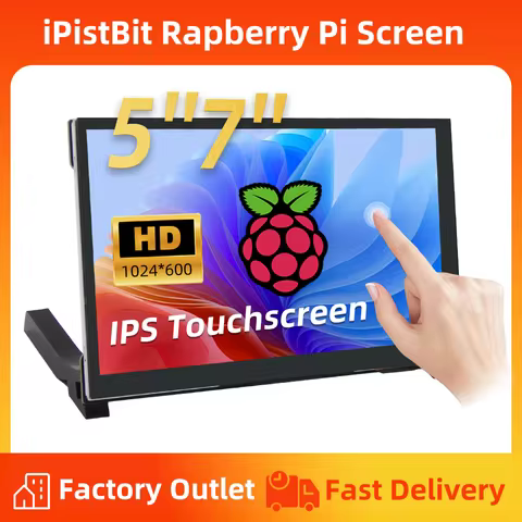 5/7 Inch Raspberry Pi 4/3/2/B/B+/A+ Monitor 1024x600 IPS 5-Points Capacitive Touchscreen Drive Free 