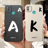 Techno Pop 4 BC2c BC1s Cover Tecno Pop 4 Case Simple Fashion Letters A-Z Pattern Design Silicone Sho