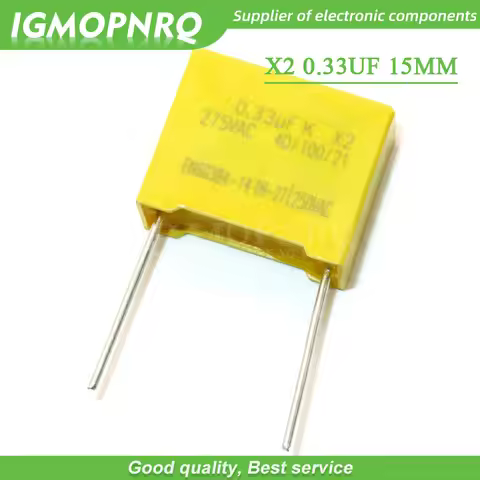 20pcs 330nF capacitor X2 capacitor 275VAC Pitch 15mm X2 Polypropylene film capacitor 0.33uF