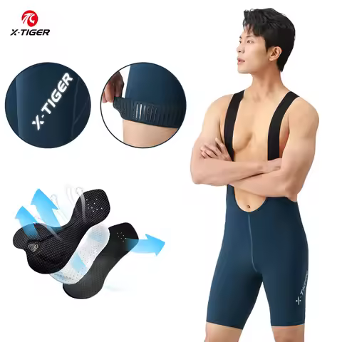 X-TIGER Cycling Bib Shorts Men's Road MTB Bike Bicycle Shorts Pants with Pocket Clothes 2025 Quick D