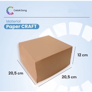 Box 20.5 x 20.5 x 12 Box 20 Kraft Box (THICK) Cake Cupcake/ Brownies/ Chiffon/ Cake/ CAKE BOX