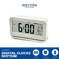 นาฬิกาตั้งโต๊ะ RHYTHM รุ่นใหม่ digital clock นาฬิกาดิจิตอล ไฟแอลอีดีทัชสกรีน ตั้งปลุกได้ มีบอกปฏิทิน