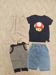 110碼/3-5歲 男童夏天衫短褲 童裝 bb衫 bossini mario 冬菇 韓國製