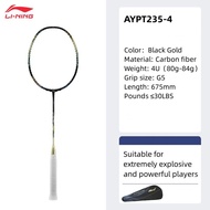 Li Ning AXFORCE 100 Badminton Racket (3U/4U) Black Gold All Carbon Professional Game Offensive（100% 