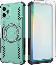Asuwish Phone Case for Samsung Galaxy A06 5G with Tempered Glass Screen Protector Magnetic Cover and